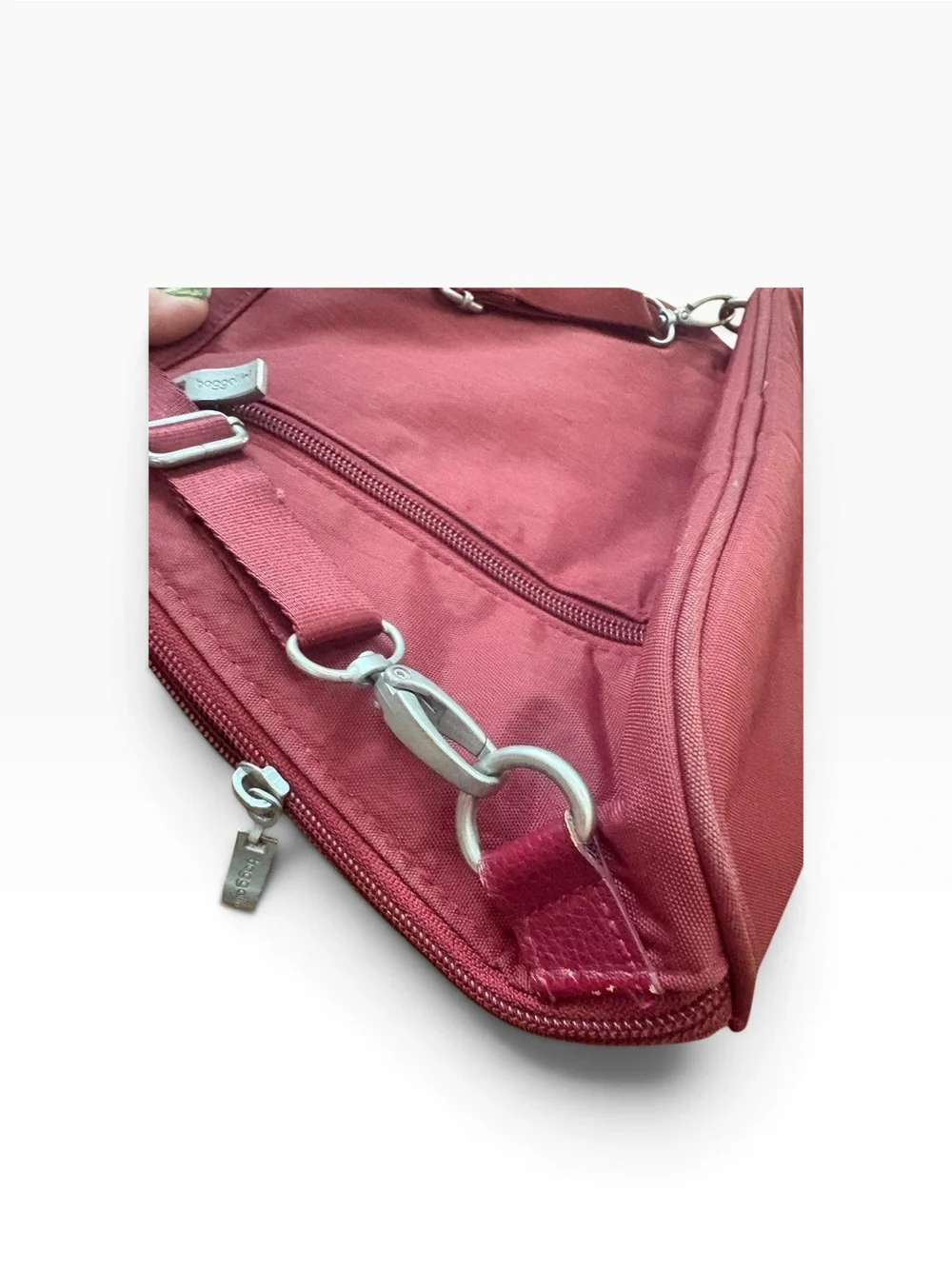 Baggallini Burgundy Red Triangle Purse Shoulder Bag Convertible Backpack